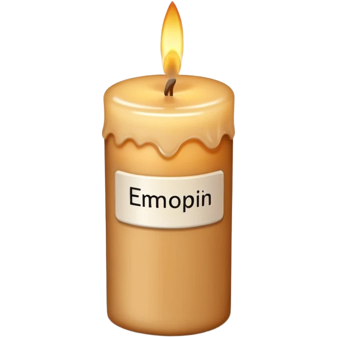 tan candle with white label  emoji