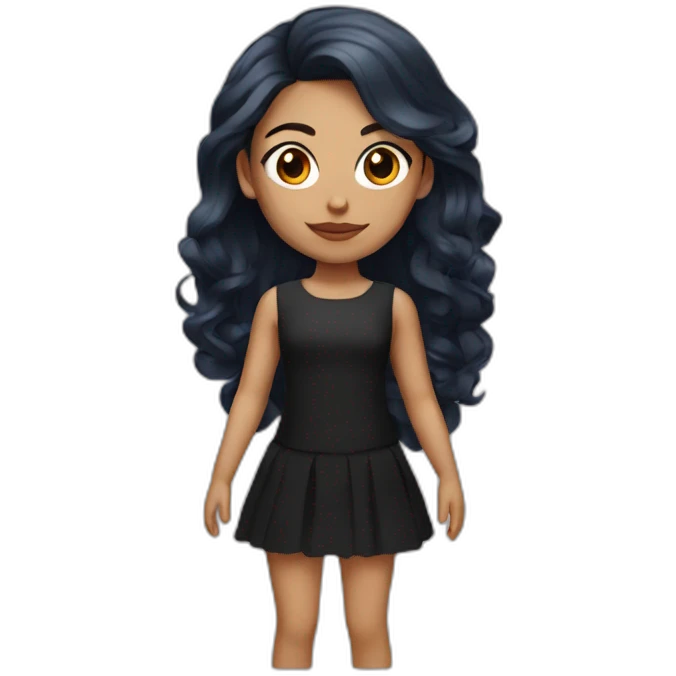 mexican girl with medium length midnight red hair and black eyes emoji