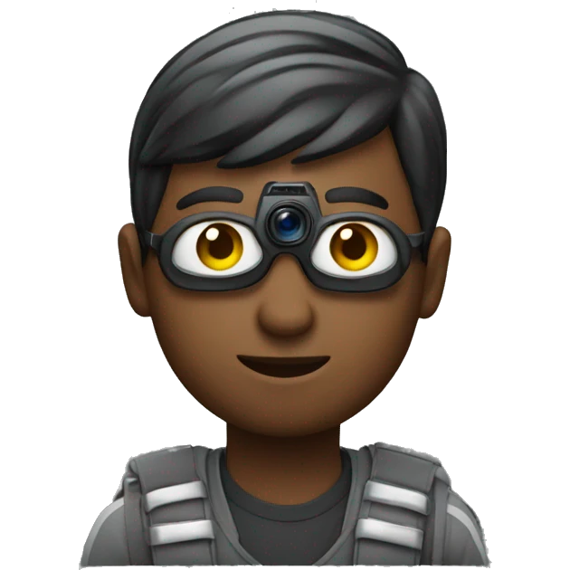 cameraman with reen eyes emoji