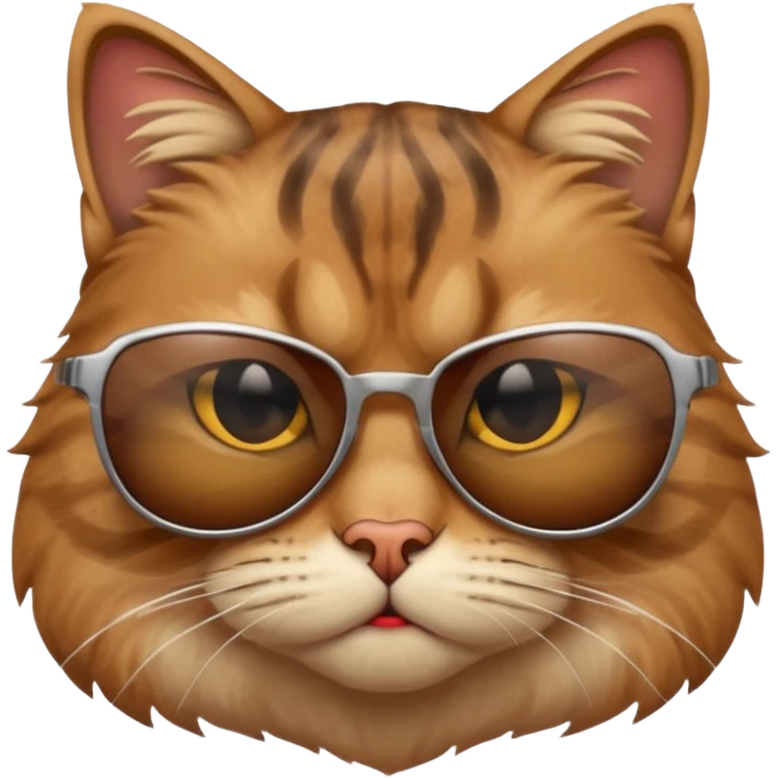 Gato enojado con gafas en la plya emoji