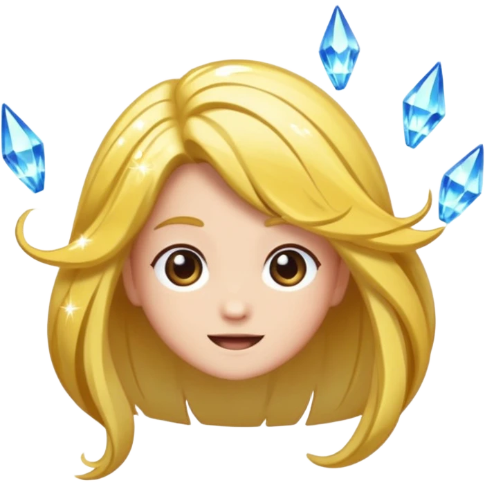 crystal forest character hair flip with sparkle trail emoji