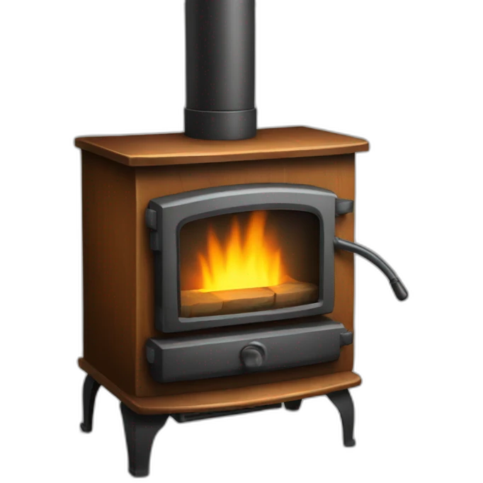 Glowing wood stove emoji