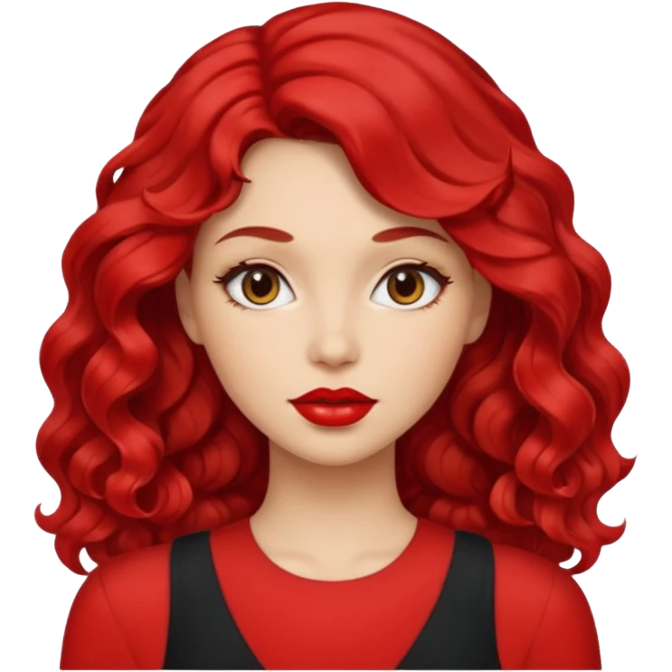 woman red lips, deifferent hair. emoji