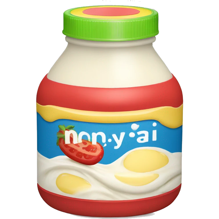 Mayonnaise bottle with red lid  emoji