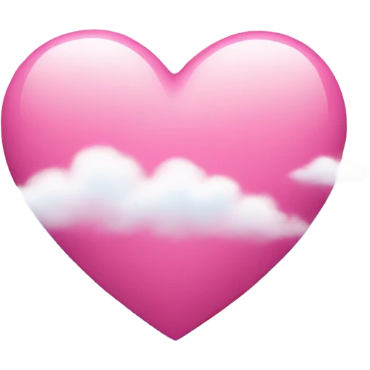 Pink heart with cloud in front of it emoji