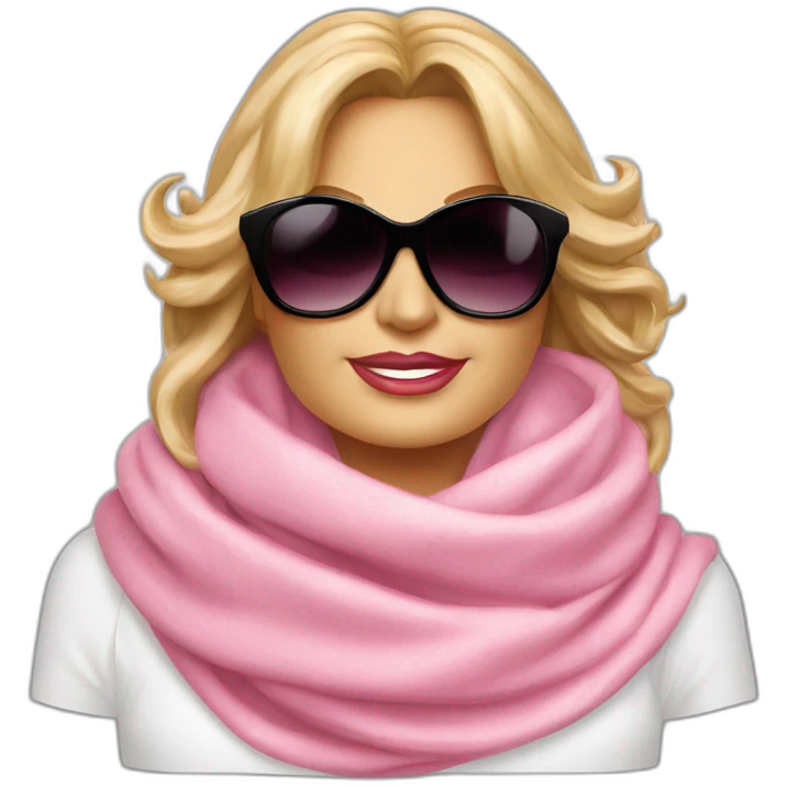 Jennifer Coolidge white lotus pink scarf with sunglasses  emoji