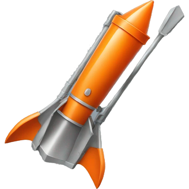 orange rocket launcher and silver shovel emoji
