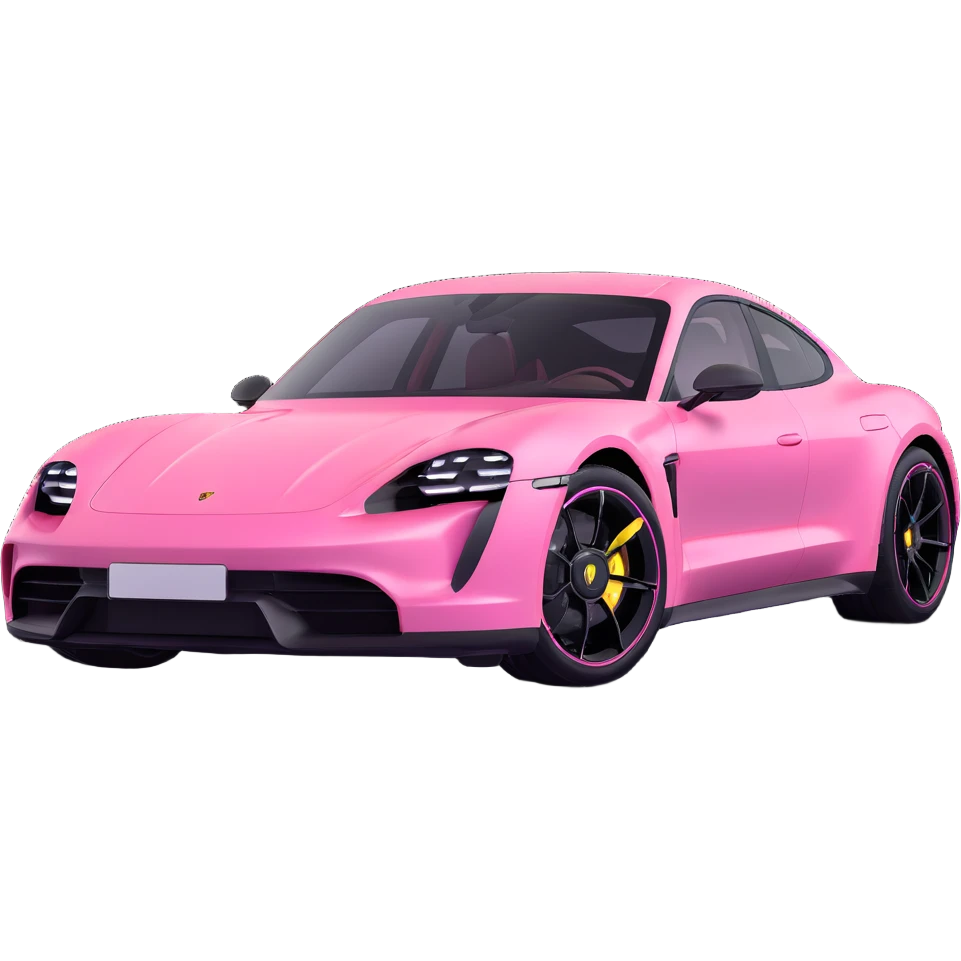 pink porsche taycan electric sports car emoji