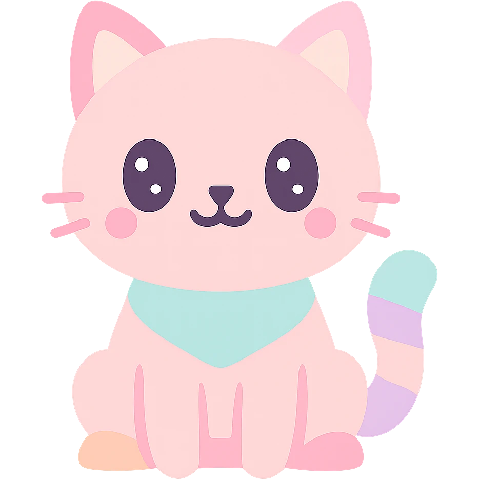 cute cat, simple and friendly emoji