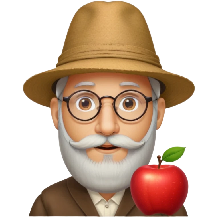 Apple emoji. Jew with payot, glasses, long beard, large nose, biber hat emoji