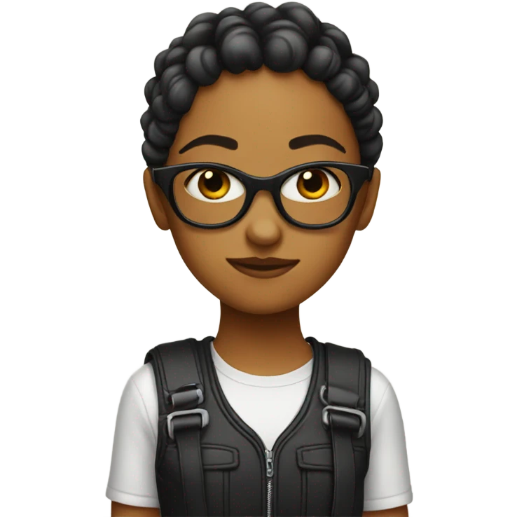 Weird cool girl emoji