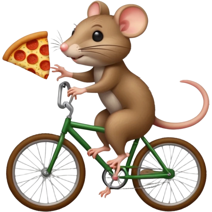 rat stealing pizza on a bike emoji