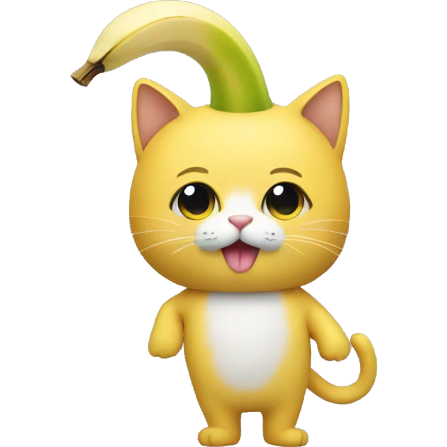A cat wearing banana costume  emoji