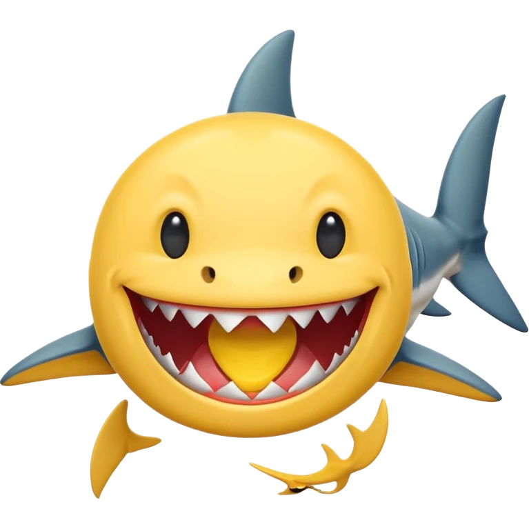 Shark eating a smiley face emoji
