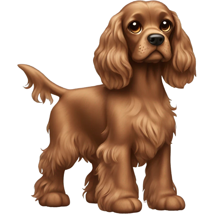 Brown cocker spaniel with a little Mohawk emoji