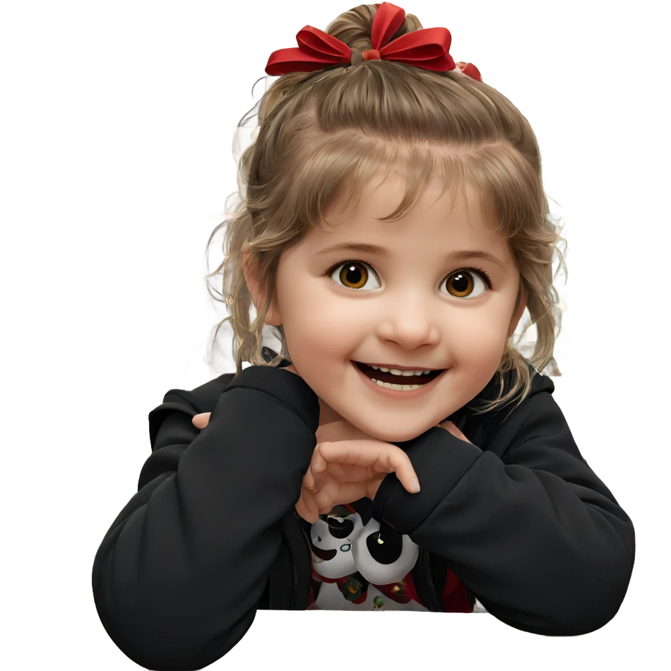 smiling girl by christmas tree emoji