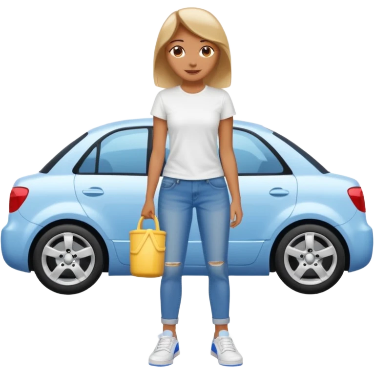 car washer woman with car  emoji