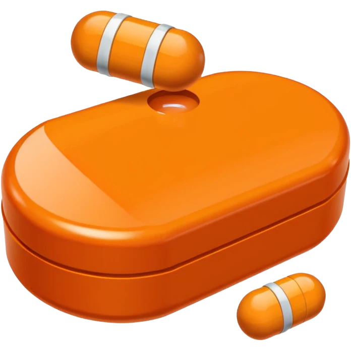 Orange 30mg adderall with line down center emoji