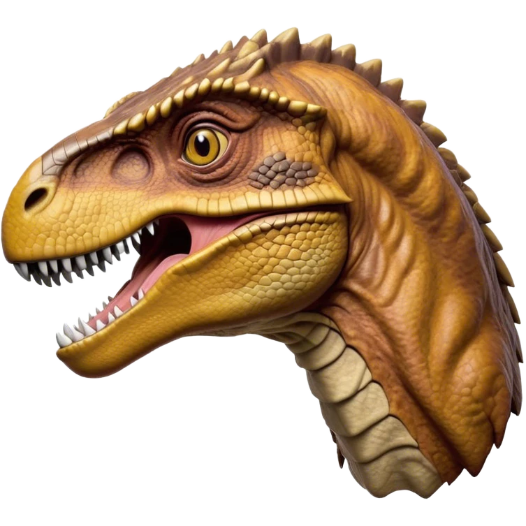 Cinematic Realistic Noble velociraptor/T-rex Portrait Emoji, Poised and imposing, with a massive, muscular build and a rugged, intricately scaled hide in ancient earthy tones, a sharply defined, fearsome head with piercing, primal eyes rendered in lifelike detail, high shine, intelligent and formidable, styled with an air of prehistoric authority, focused and attentive, soft glowing outline, capturing the essence of a watchful and confident velociraptor/T-rex that appears ready to roar out of the screen with timeless power! emoji