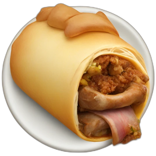 A Sri Lankan eating a mutton roll emoji