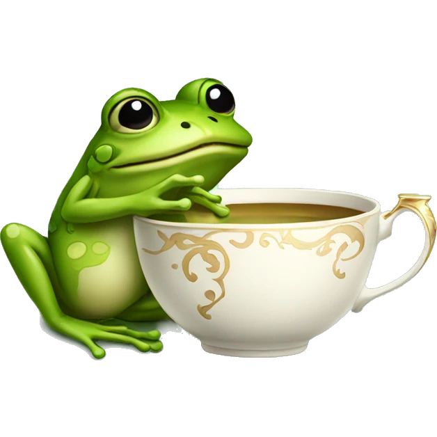 frog holding teacup emoji