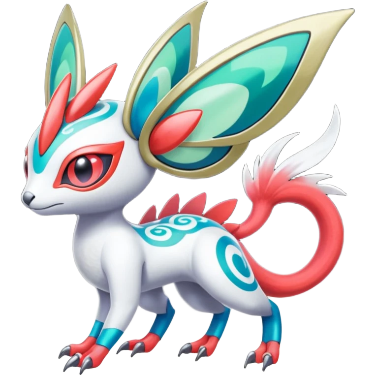 Shiny Colorful Cyber-Vernid-Trico-Meloetta-Latias-Koraidon-Peppercat-Protogen-Pokémon-Digimon-Fakémon-fusion-hybrid-creature emoji