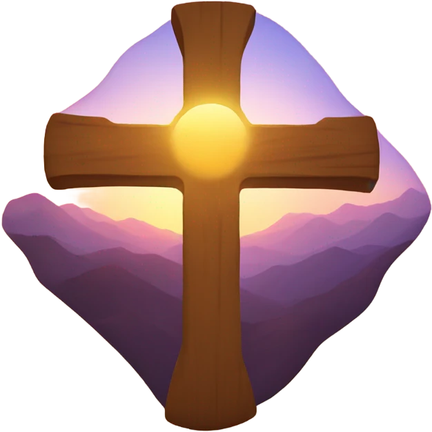 cross with sunset behind it  emoji