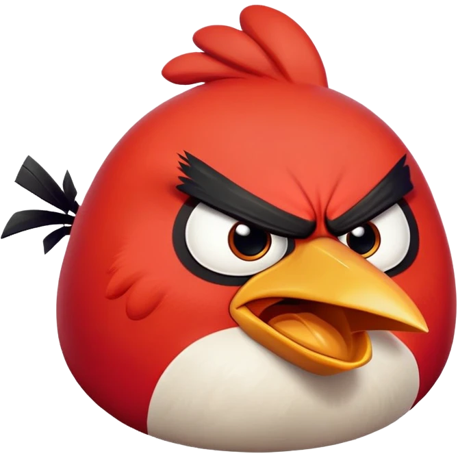 red angry bird emoji