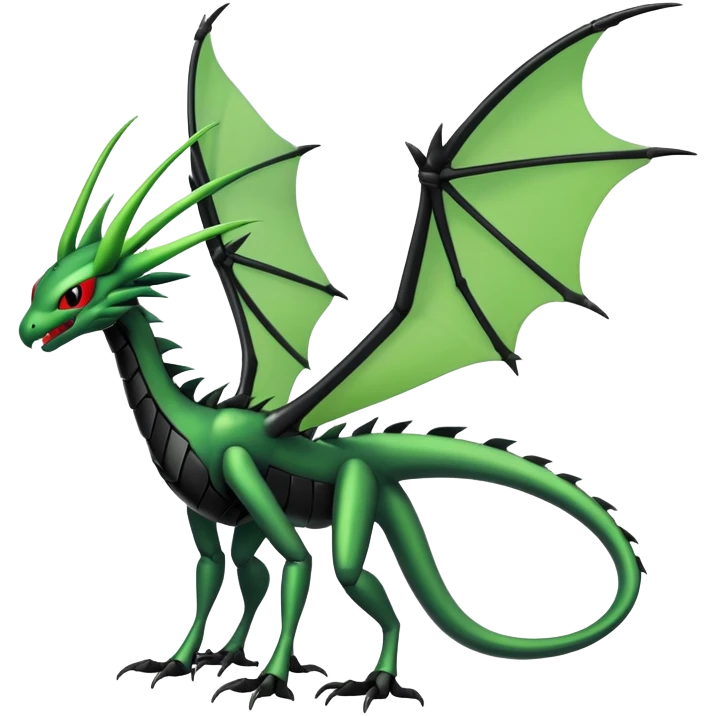 Gothic Black Edgy Futuristic Flygon-Scyther-Fakemon-creature Full Body emoji