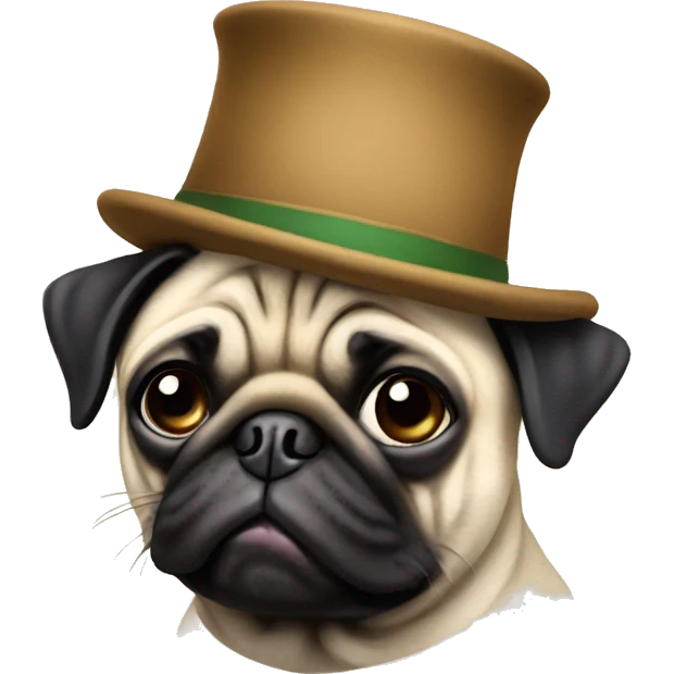 pug with hat  emoji