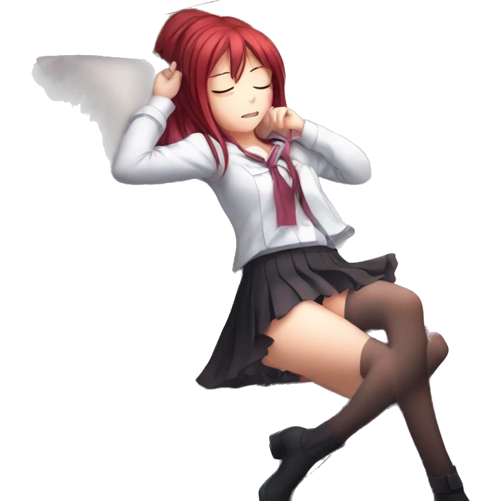 full body short skirt tights sleeping Rias Gremory anime style art emoji
