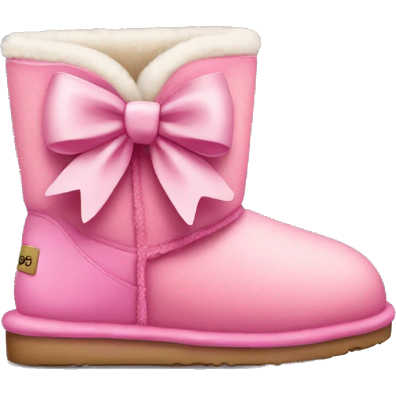 Uggs in pink with a bow emoji