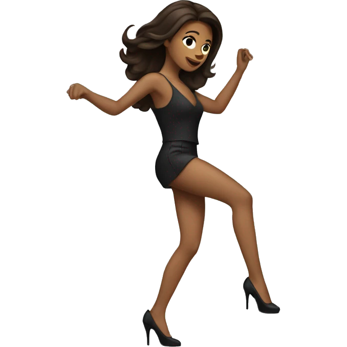 Brunette dancing in heels  emoji