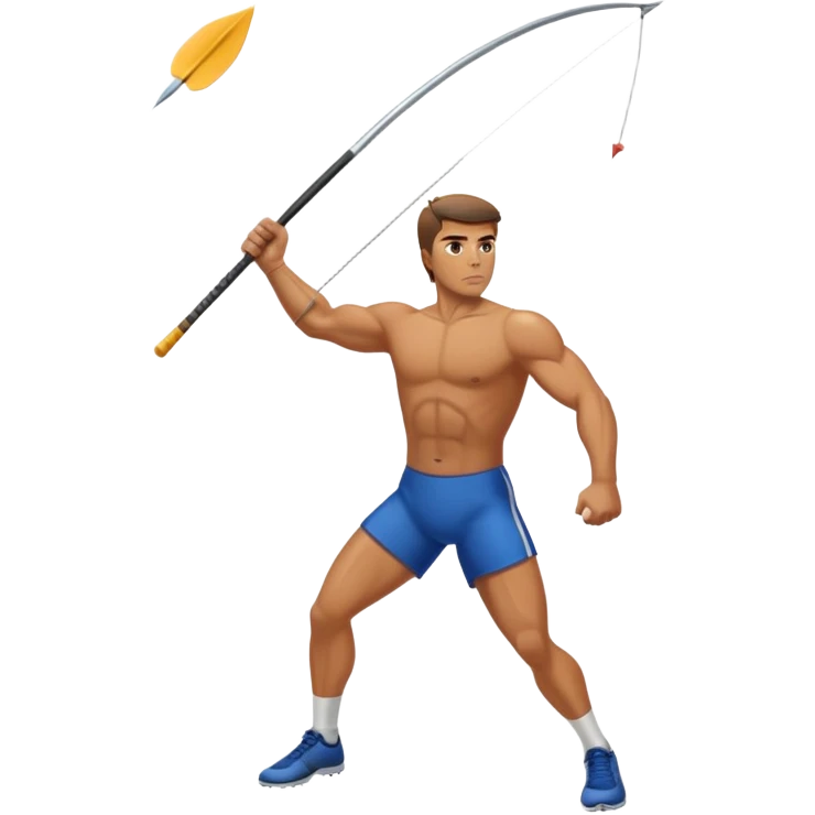 A man throw javlin emoji