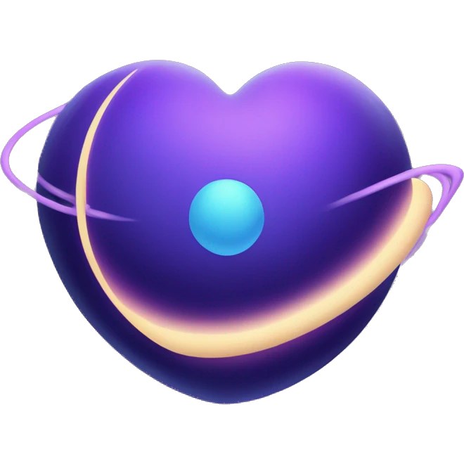heart shape purple and blue Saturn planet emoji