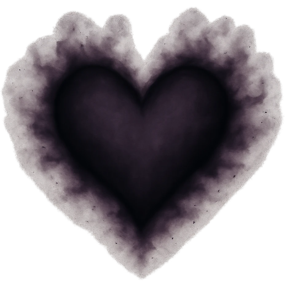 Dark mauve heart effect gothic emoji