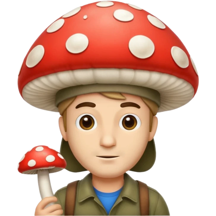 man with mushroom hat emoji