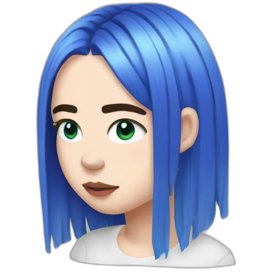 Billie eilish 2017 cheveux bleu emoji