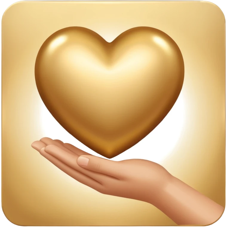 Золотое серде в руке emoji
