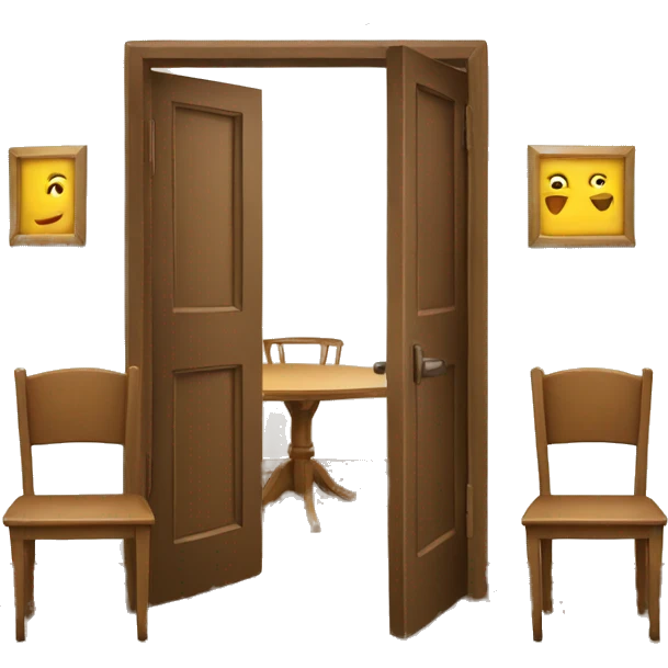 open-door with table and two chairs emoji
