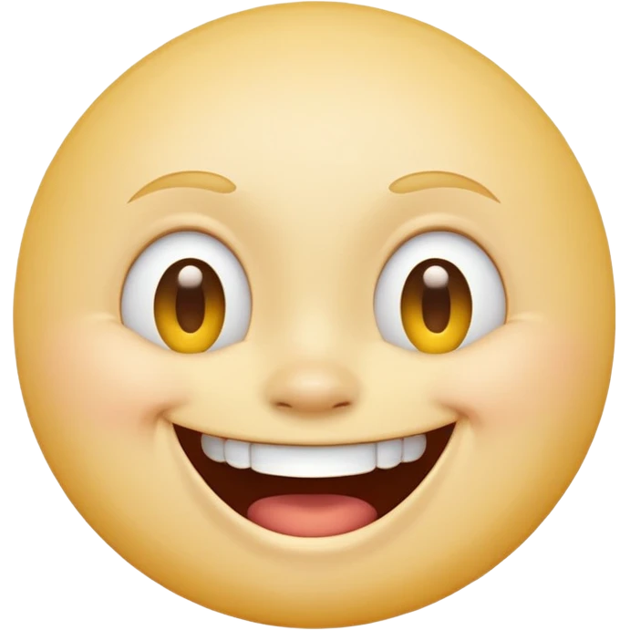 Emoji, yellow round laughing face, tilted head emoji
