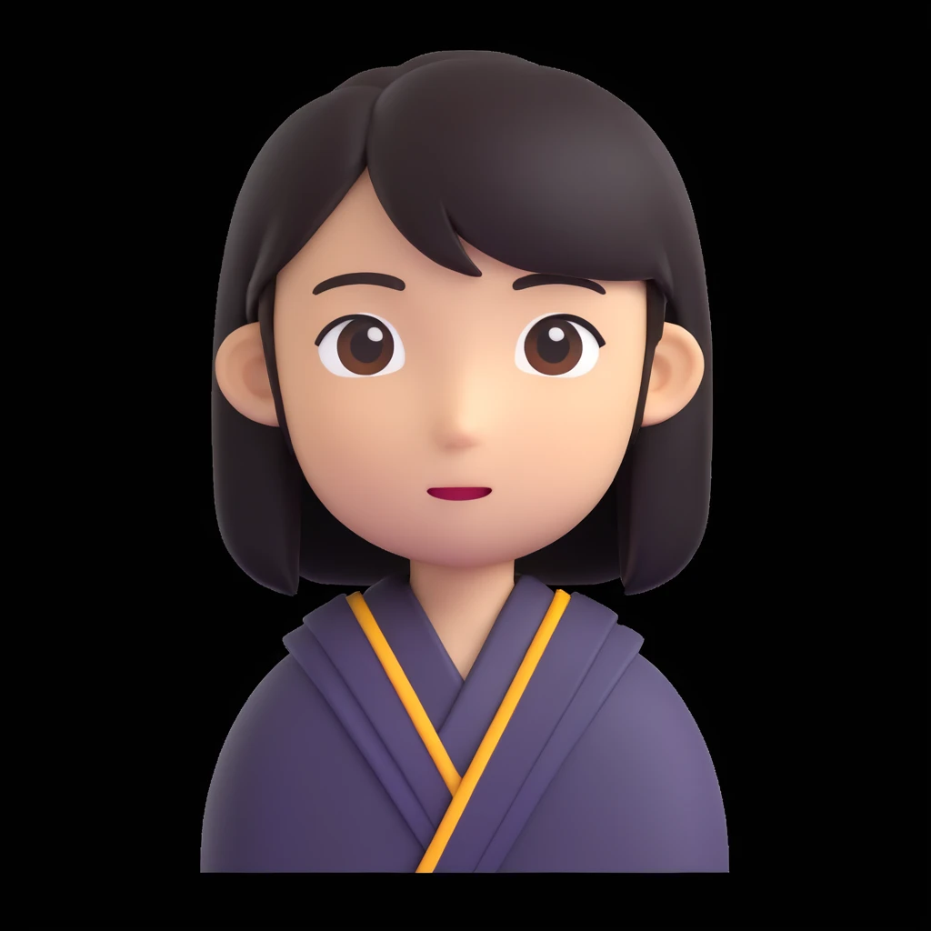 Mii-style avatar, neutral expression, simple pose, plain background emoji