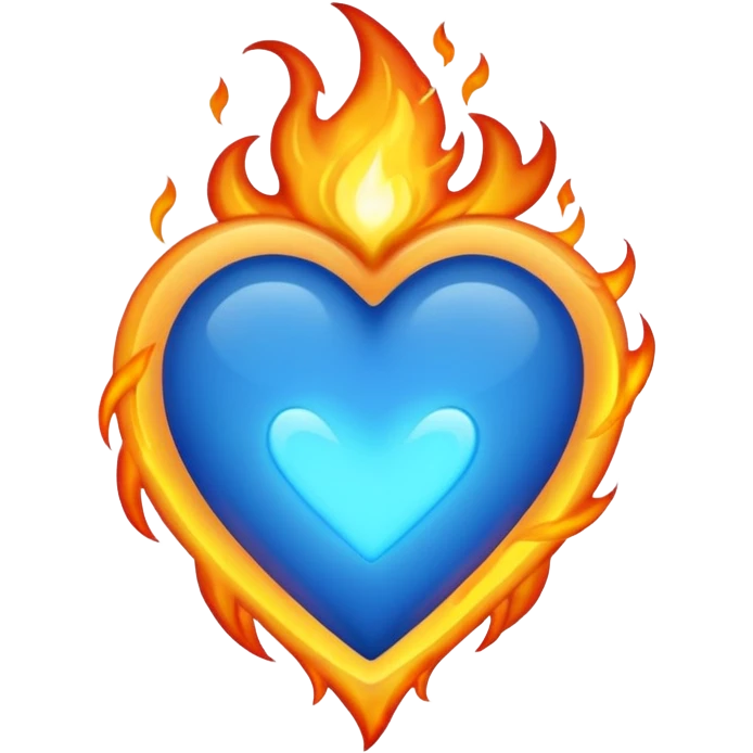 Mavi kalp ateşli emoji