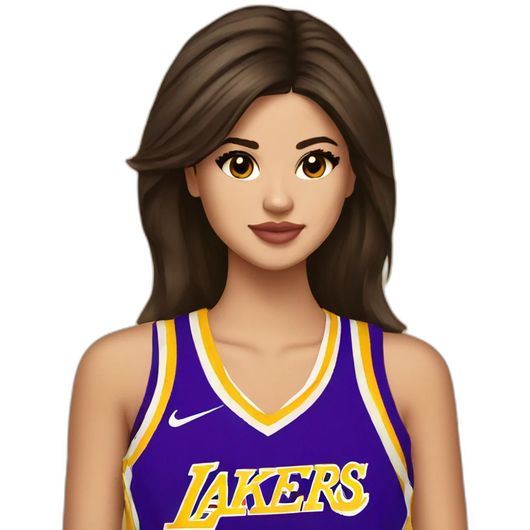 selena gomez with lakers jersey emoji