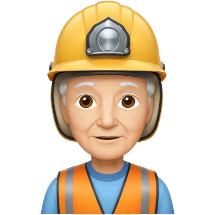elderly with helmet emoji