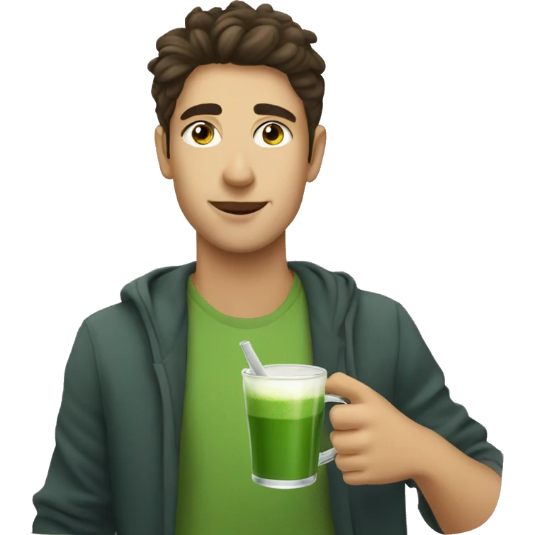 italian young man drinking matcha emoji