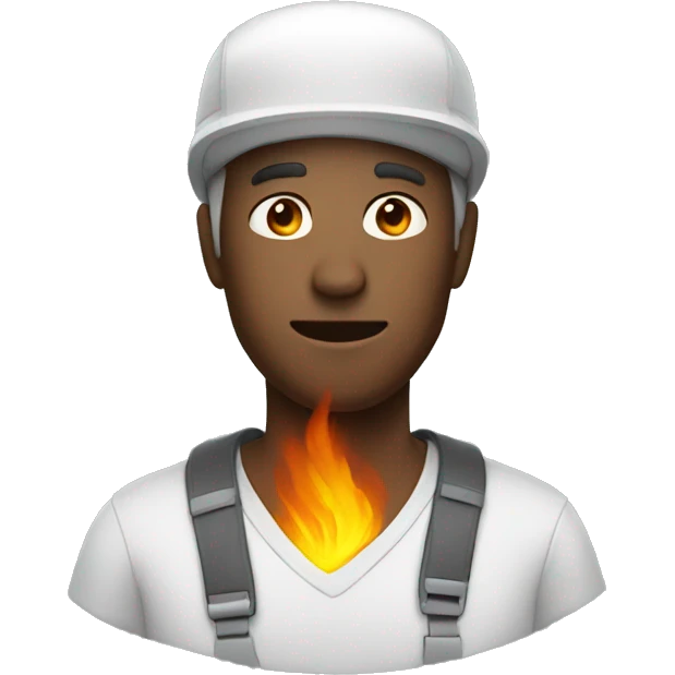 man with high temperature emoji