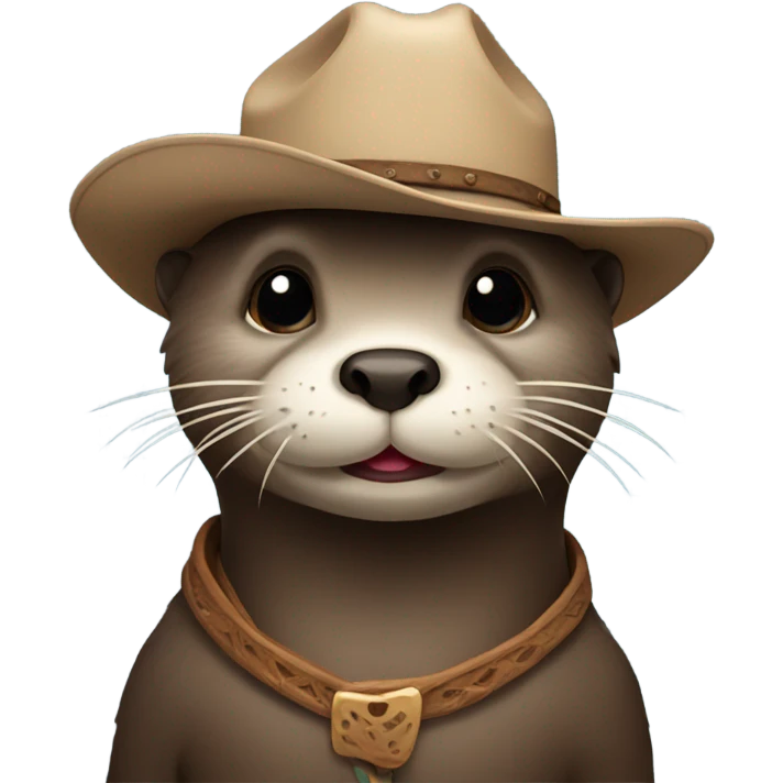 Otter wearing cowboy hat emoji