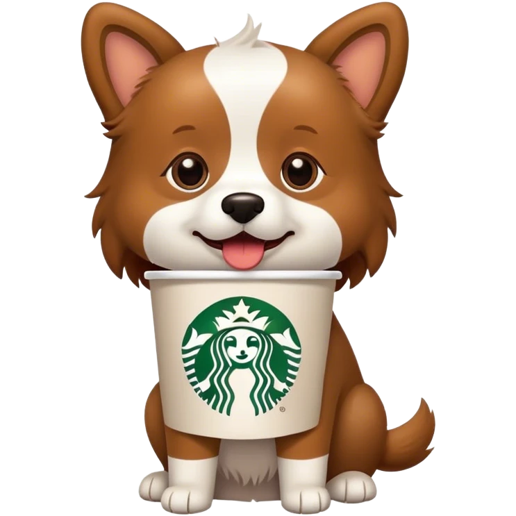 Dog with Starbucks  emoji