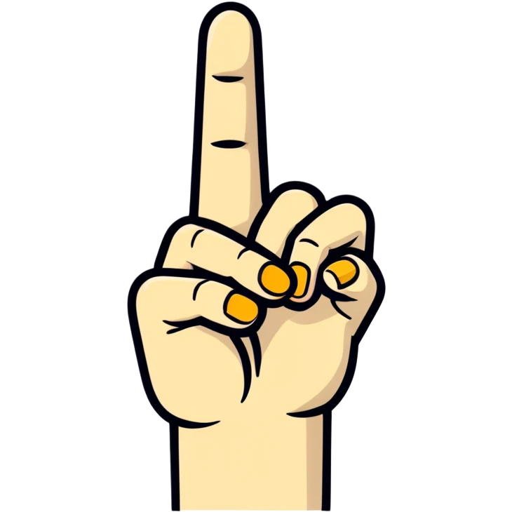 hand with middle finger and ring finger extended, other fingers closed emoji